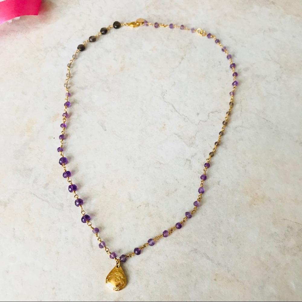 Stella & Dot La Folie Necklace in Amethyst